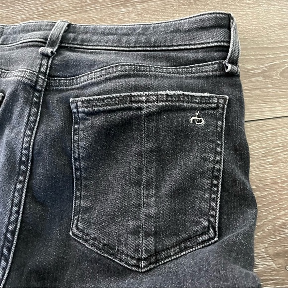 Rag & Bone Nina High-Rise Ankle Skinny Jeans - Washed Black, Size 28 - Picture 8 of 12